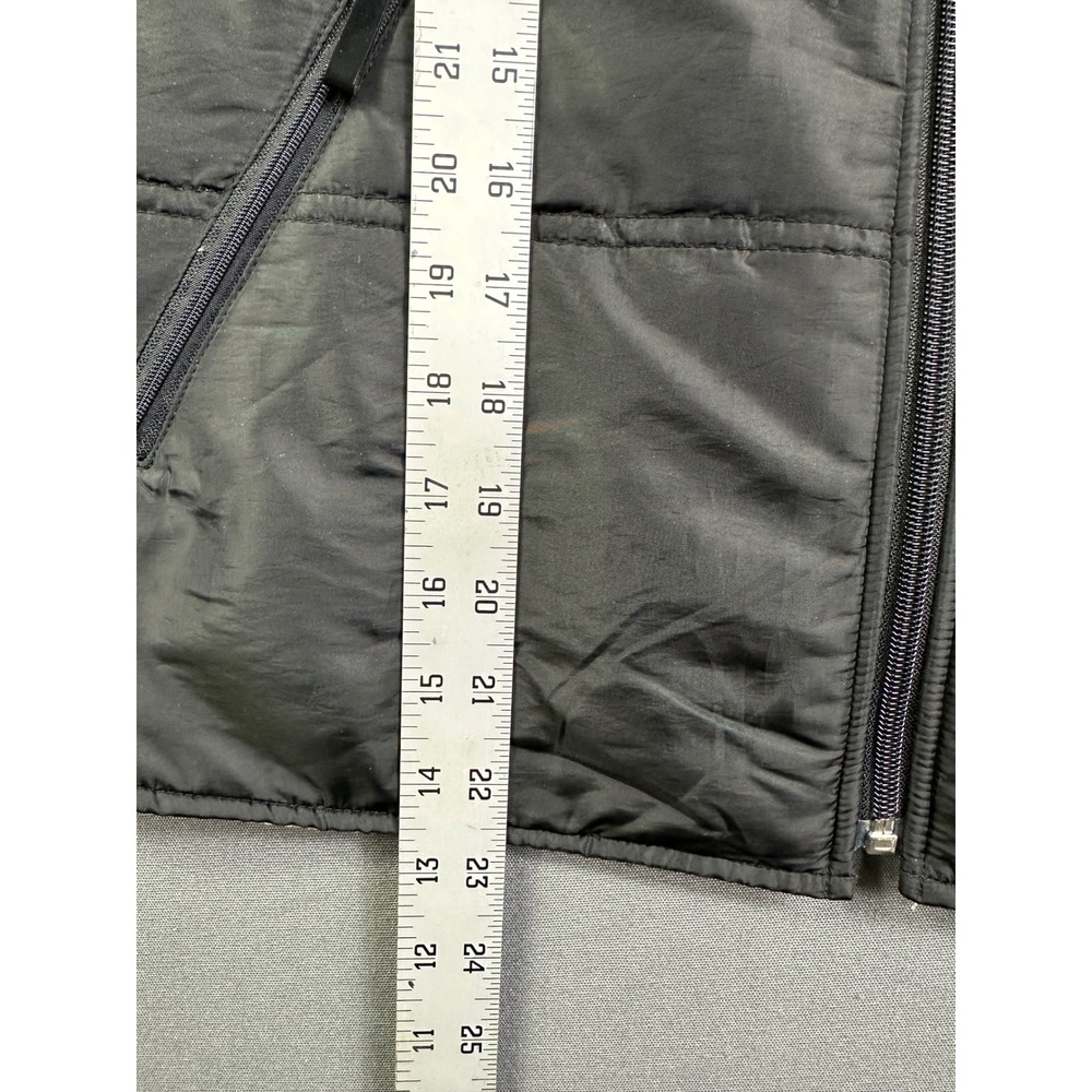 Liz Claiborne Women Petit P Black Quilt Puffer Vest Full Zip Mock Neck Tan Lined - Picture 6 of 13